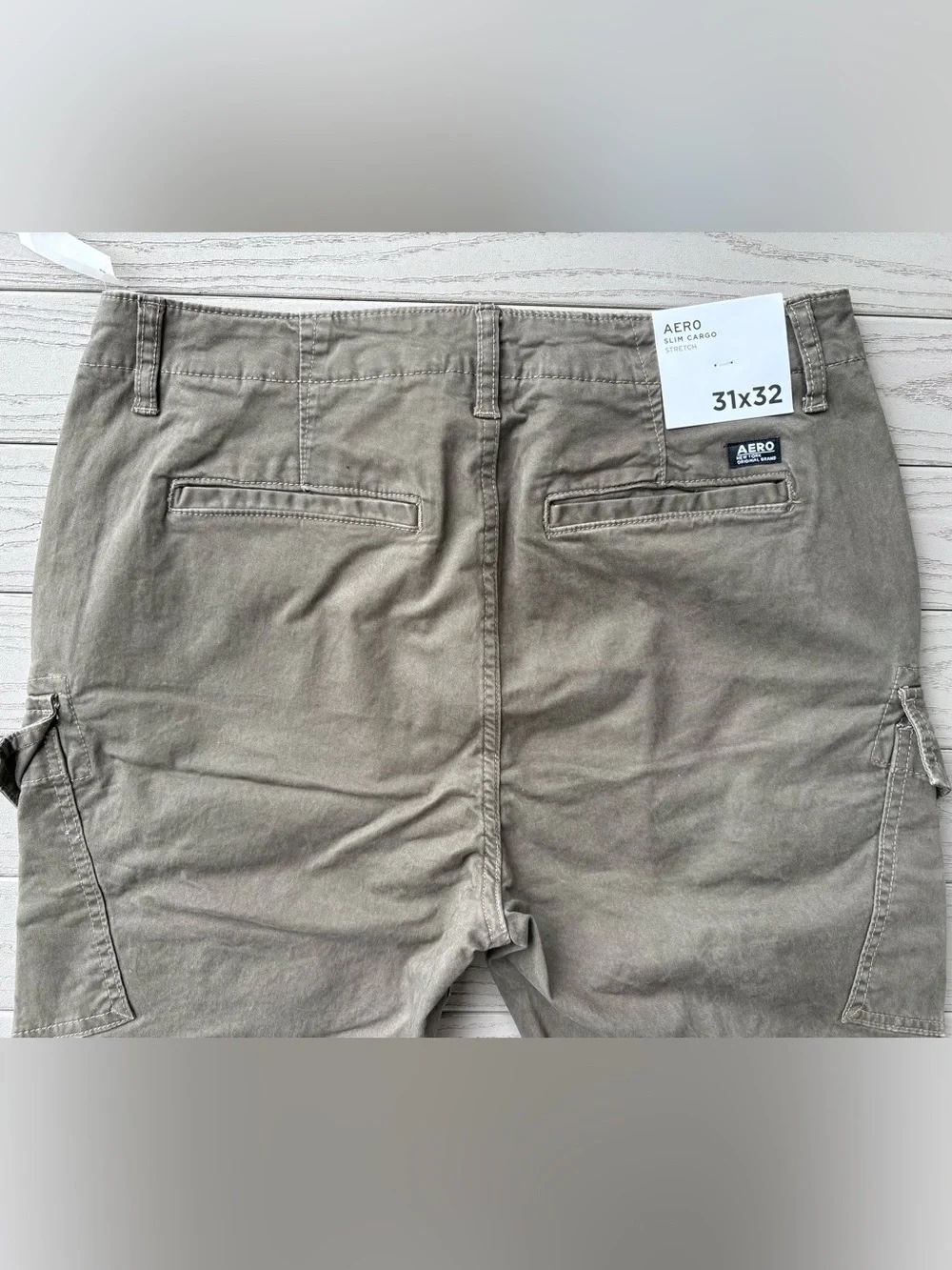 New Aeropostale Sz 31x32 Green Slim Cargo Pants Cotton Utility
